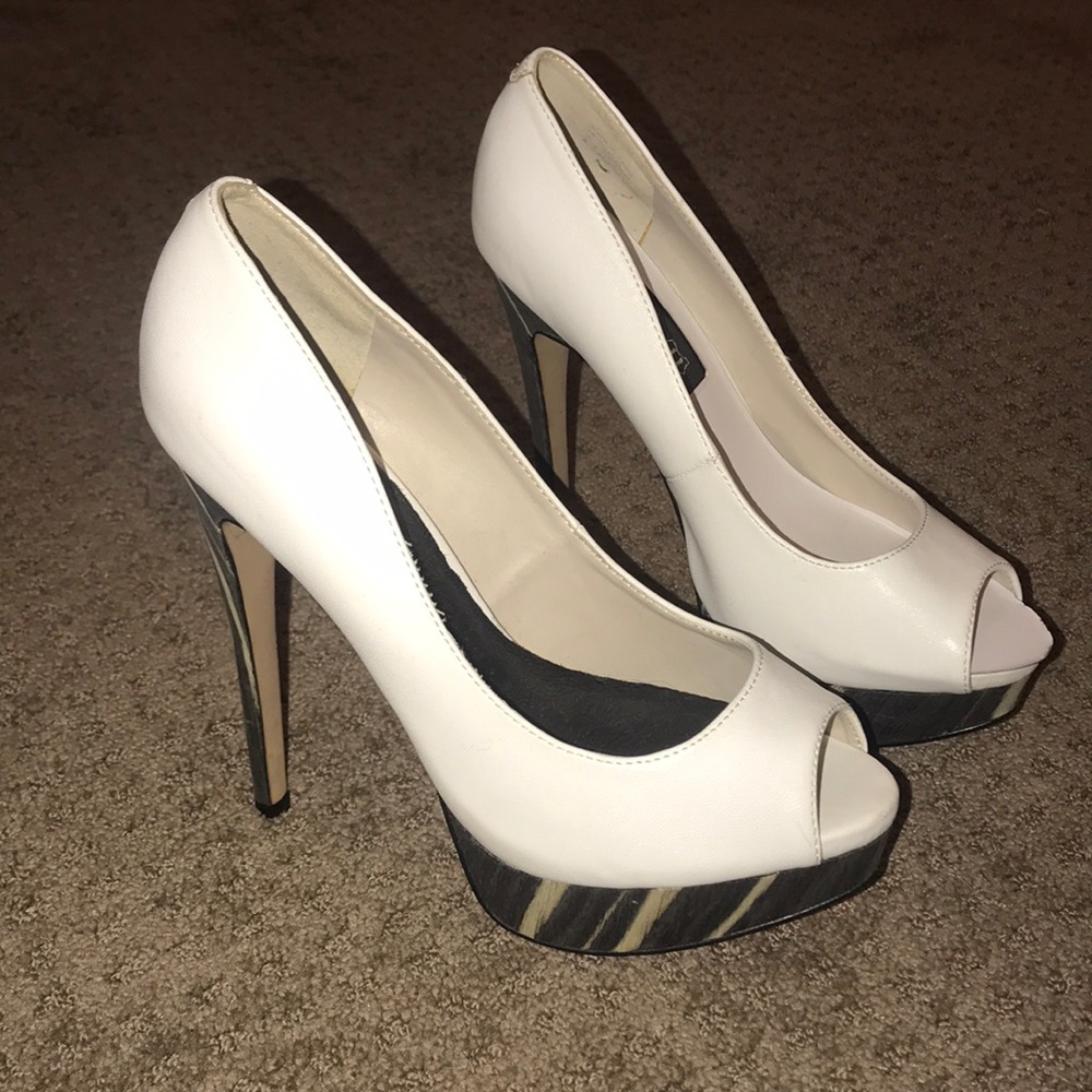 Aldo white pumps